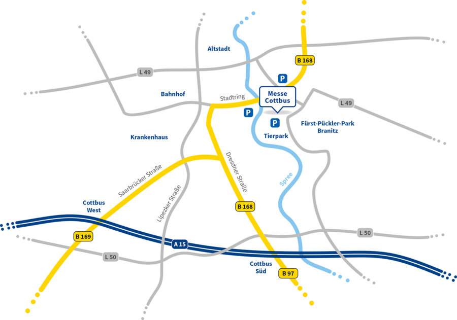 Arrival at the Cottbus trade fair